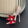 Wrapables Crystal Rhinestone High Heel Shoe Brooch Pin, Red - 4 of 4