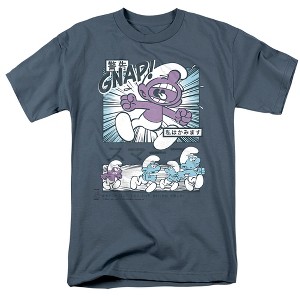 Smurfs Manga  Watch For Biting Smurf Adult T-Shirt Slate - 1 of 4