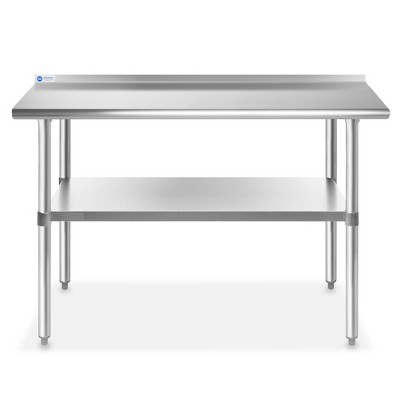 GRIDMANN 48'' Stainless Steel Work Table with Backsplash and Undershelf