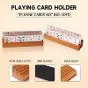 GSE Wooden Playing Card Holders Tray Racks Organizer Set, Hands-Free Cards Holder for Bridge Canasta UNO Card Playing (6-Inch/12-Inch) - 2 of 4