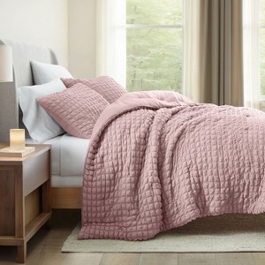 Seersucker Textured Comforter Set, All-Season Down Alternative – Ultra Soft & Lightweight – 3-Piece Set - Becky Cameron - 1 of 4