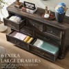 Brafabhome Vintage Solid Wood Dresser with 7 Drawers for Bedroom, Modern Chest of Drawers Double Dresser for Living Room, Closet, Hallway | Dark Brown - 3 of 4