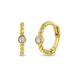 Twisted Rope 8mm 14k Yellow Gold Hoop Earrings - In Season Jewelry - 1 of 3