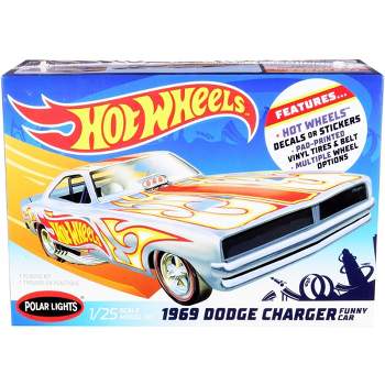 Skill 2 Model Kit 1969 Dodge Charger Funny Car "Hot Wheels" 1/25 Scale Model by Polar Lights