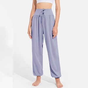 BABYYER Women's High Waisted Yoga Pants, Wide Leg Fake Drawstring Trousers, Casual Sweatpants with Pockets, Quick-Drying and Breathable - 1 of 4