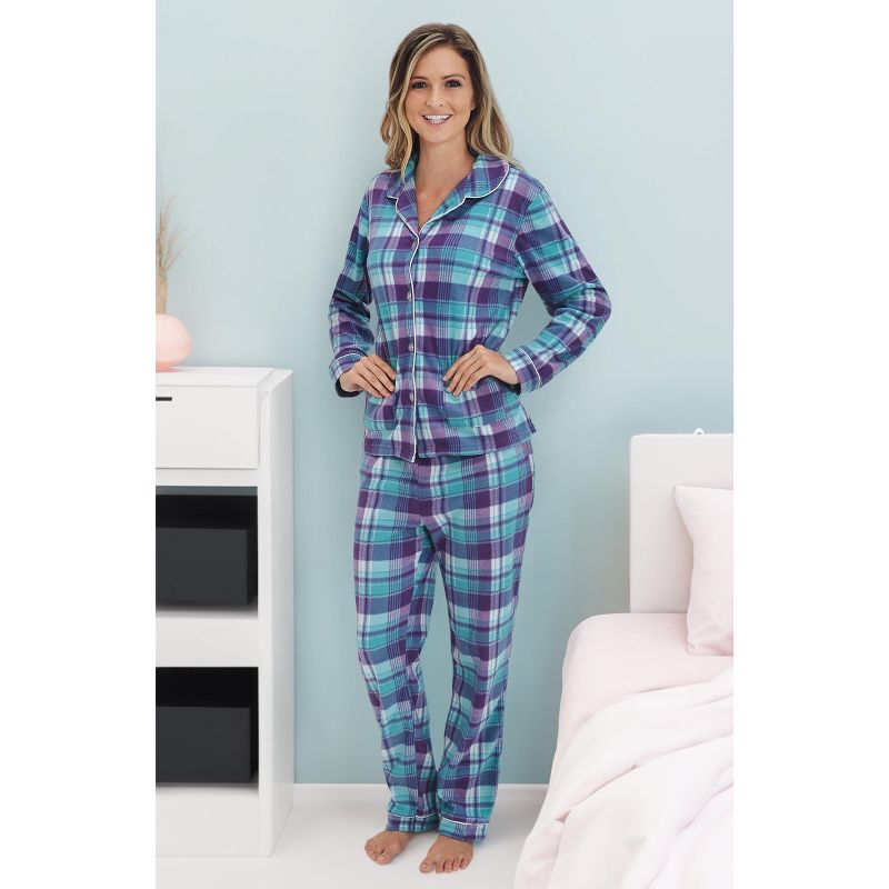 ADR Women's Soft Warm Fleece Pajamas Lounge Set, Long Sleeve Top and Pants, PJ, 5 of 7