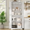 70in Tall Kitchen Pantry Cabinet, Freestanding Storage Cabinet with 4 Doors and Adjustable Shelves - 4 of 4
