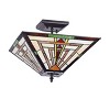 Chloe Lighting Norman Mission 2 Light Blackish Bronze Semi-Flush Ceiling Fixture 14" Wide - 2 of 3