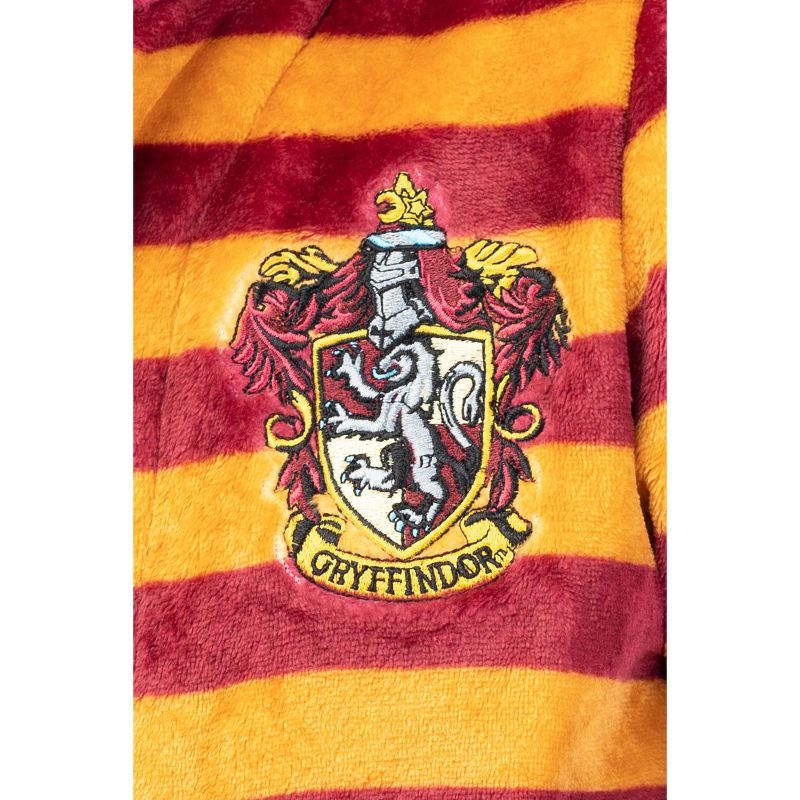 Harry Potter Juniors' Striped Ruffle Hooded Plush Fleece Robe, 4 of 5