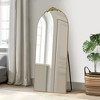 PexFix Wood Frame Arched Floor Mirror, Bedroom Living Room Wall Mirror - 2 of 4