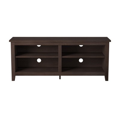 GlasFlength TV Stands and Consoles TV Console Table TV Center TV Stand with Storage Shelves Elegant for Living Room, Black, 58"*16"*24"