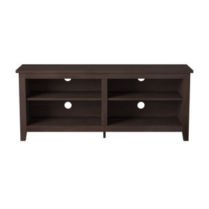 GlasFlength TV Stands and Consoles TV Console Table TV Center TV Stand with Storage Shelves Elegant for Living Room, Black, 58"*16"*24" - 1 of 4