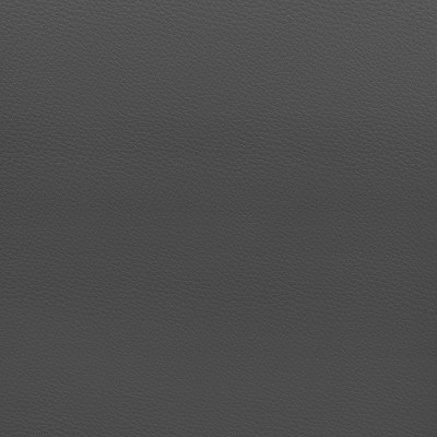Matte Black Metal and Gray Leather Swivel Accent Chair
