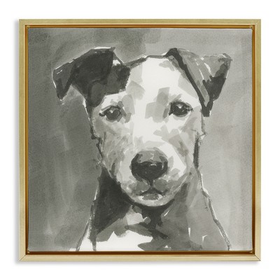 Stupell Industries Muted Dog with Quiet Expression, 18" x 18"