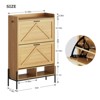 CuisinSmart Farmhouse Shoe Storage Cabinet with Metal Legs, Narrow Hidden Shoe Rack with 2 Flip Drawers, Shoe Organizer for Entryway, Wood - 4 of 4