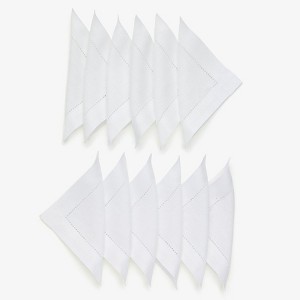 Solino Home Linen Classic Hemstitch Cocktail Napkins - 1 of 4