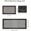 Non Slip Kitchen Rugs Sets of 2 Large 2.5''+ 20x32 Inch Runner Black Washable Absorbent in Front of Sink - 2 of 4