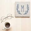Personalization Mall Farmhouse Floral Personalized Letter Tumbled Stone Coaster Set - 3 of 4