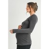 Hello Miz Women's Ribbed Scoop Neck Long Sleeve Maternity Top - 2 of 3