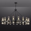 CityFurn 20/24-Light Black Wagon Wheel Chandelier Glass Pendant Light for Dining Room - 4 of 4