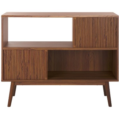 Javante Sliding Door Media Stand - Walnut - Safavieh