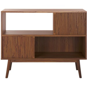Javante Sliding Door Media Stand - Walnut - Safavieh - 1 of 4