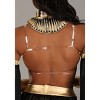 HalloweenCostumes.com Women's Queen of the Cursed Costume | Golden Royal Ruler Outfit with Bra, Skirt, and Headpiece - 4 of 4