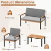 Costway 8 Piece Patio Furniture Set with Coffee Table, Loveseat & 4 Single Chairs for Porch Black/Gray - 3 of 4