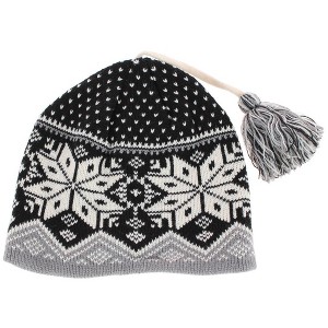 ClimaZer0 Women's Heavyweight Snowflake Winter Beanie Hat - 1 of 3