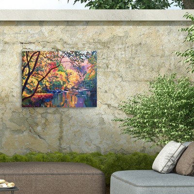 Colorful Reflections Landscape Mixed Media Canvas Art
