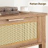 Rattan Console Table for Entryway, Wood Entryway Table with Storage, Boho Sofa Table for Living Room, Hallway Foyer Table Home Furniture - 4 of 4