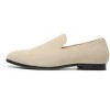 Santimon Mens Shoes Suede Slip-on Penny Loafers Casual Smoking Driving Dress Shoes Ivory - 2 of 4
