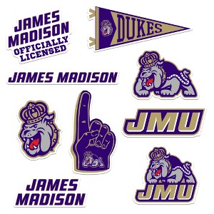 James Madison University 8ct Vinyl Large Deluxe Stickers Variety Pack - 1 of 4