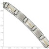 Black Bow Jewelry 12.5mm Stainless Steel & 14K Yellow Gold Inlay Link Bracelet, 8.75 In - 4 of 4