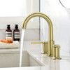 CLIHOME 8 in. Widespread Double-Handle Bathroom Sink Faucet With 360° Rotatable Spout - 3 of 4