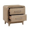 Modern Wood Nightstand with 2 Storage Drawers,Curved Corners Nightstand for Bedroom,Natural Wood Finish Rectangular Nightstand-Coolbibila - 3 of 4