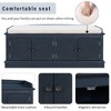 Multifunctional Storage Bench W/4 Doors, Adjustable Shelves, Shoe Bench With Removable Cushion, Entryway Ottoman Sitting Bench For Entryway, Bedroom - 3 of 4