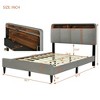 Queen Upholstered Bed Frame, Queen Platform Bed With Headboard Storage, Lights, USB Ports, Sockets, Wear Resistant Ventilate Full Size Platform Bed - 3 of 4