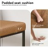 Dyonery Counter Height Bar Stools Set of 2,25.6" H Upholestered Faux Leather Barstools with Back and Metal Frame for Kitchen Island,Rustic Brown - 4 of 4