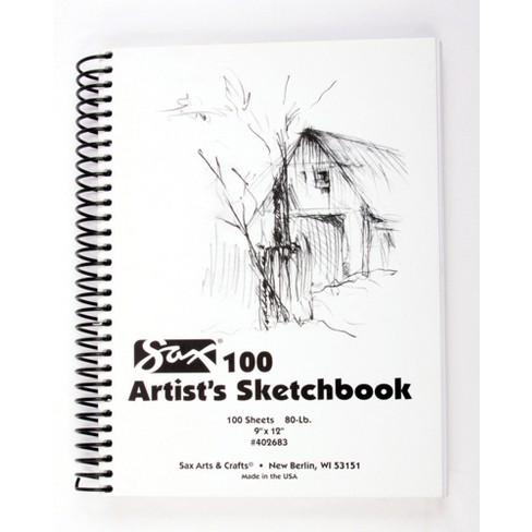 Sax 100 Artist's Sketchbook, 80 lb, 9 x 12 Inches, White