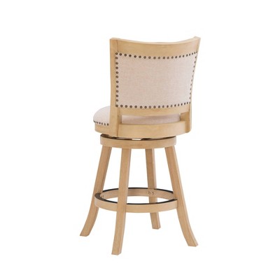 Gray Swivel Adjustable Wood and Metal Counter Stool