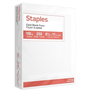 Staples Cardstock Paper 110 lbs 8.5" x 11" White 250/Pack (49701) - 1 of 3