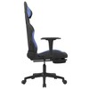 vidaXL Gaming Chair with Footrest Black and Blue Fabric - 4 of 4
