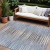 Sky Blue And Denim Blue Striped Washable Indoor Outdoor Area Rug - 2 of 4