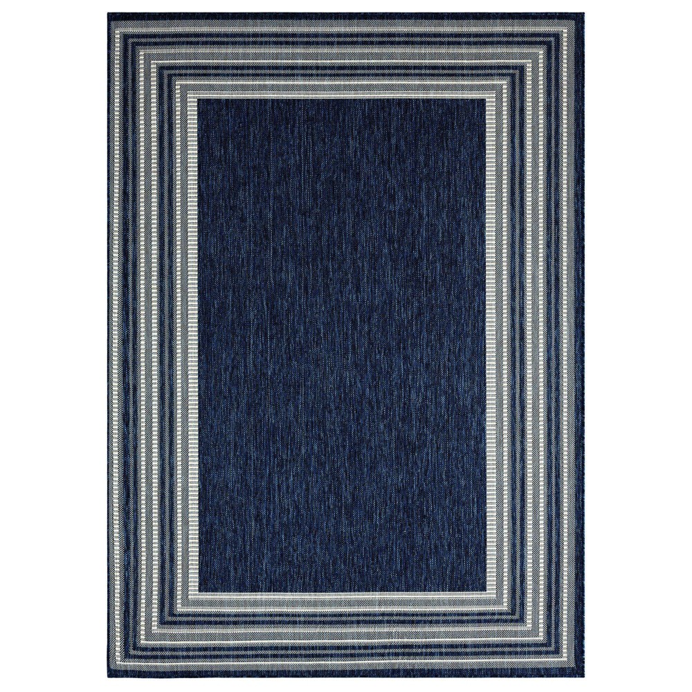  x 10'2in Country Layla Indoor/Outdoor Rug Navy/Cream