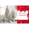 Flocked Christmas Tree with Pot Base, 150 Warm White LED Lights, 720 Tips, PE+PVC Branches with 19 Pine Cones – Small Prelit Holiday Tree - 3 of 4