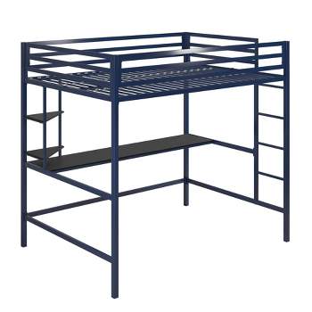 Full Maxwell Metal Loft Bed with Desk & Shelves - Novogratz