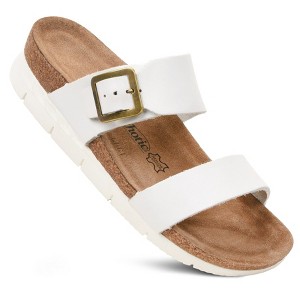 Aerothotic - Florence Genuine Leather Wedge Platform Slide Sandals Slip On - 1 of 4