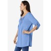 Woman Within Plus Size 7-Day Three-Quarter Sleeve Pintucked Henley Tunic - 4 of 4