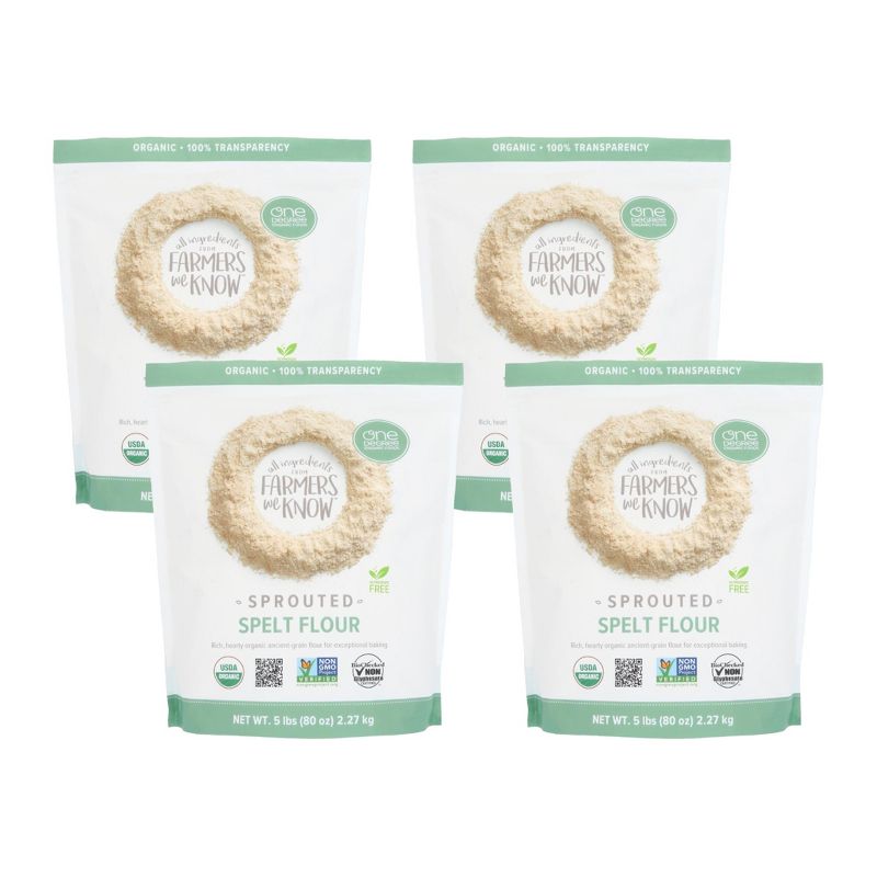 One Degree Organic Foods Sprouted Spelt Flour - Case of 4/80 oz, 1 of 6